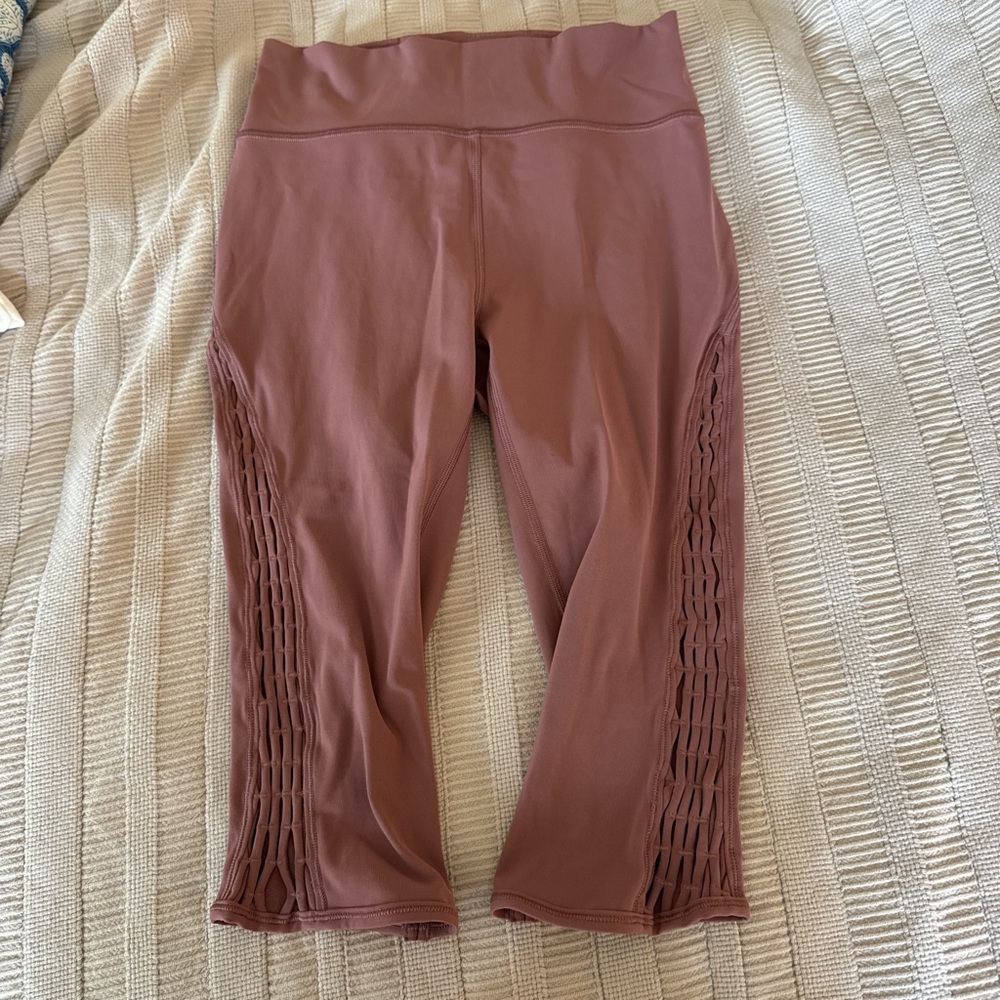 lululemon athletica mauve Leggings with Mesh Detail